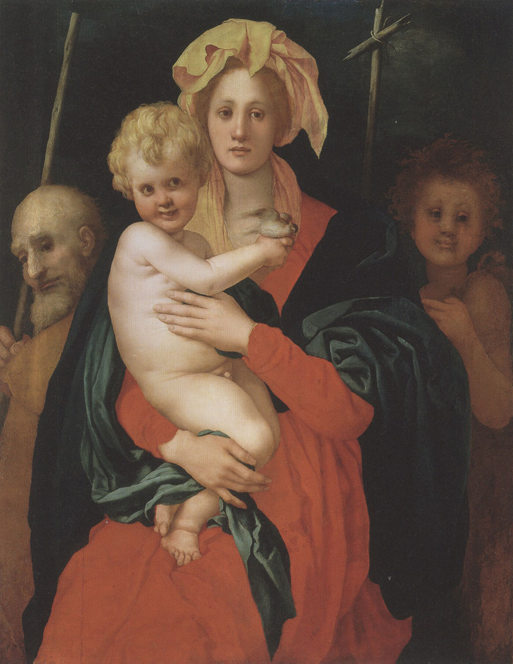 Понтормо (Якопо Карруччи). "Мадонна с Младенцем, со святым Иосифом и Иоанном Крестителем. 1520-е. Эрмитаж, Санкт-Петербург.
